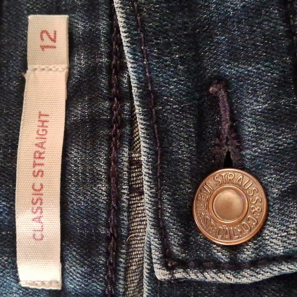 Levi's woman size 12 classic straight denim jeans - Picture 4 of 6